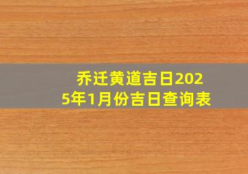 乔迁黄道吉日2025年1月份吉日查询表