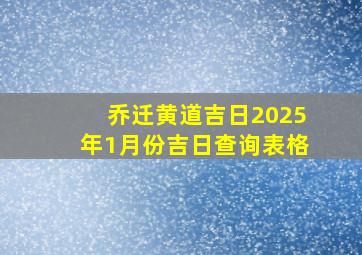 乔迁黄道吉日2025年1月份吉日查询表格