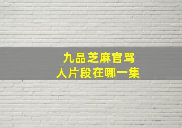 九品芝麻官骂人片段在哪一集