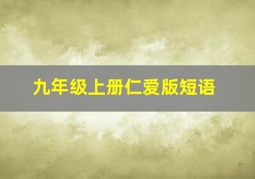 九年级上册仁爱版短语