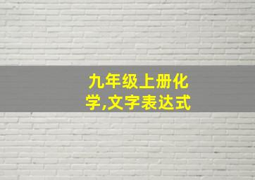 九年级上册化学,文字表达式