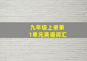 九年级上册第1单元英语词汇