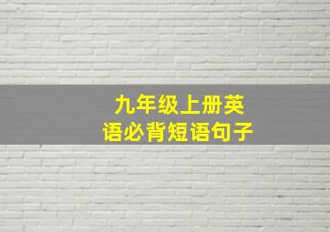 九年级上册英语必背短语句子