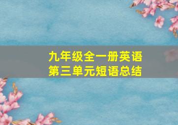 九年级全一册英语第三单元短语总结