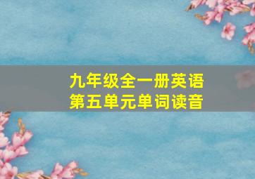 九年级全一册英语第五单元单词读音