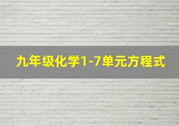 九年级化学1-7单元方程式