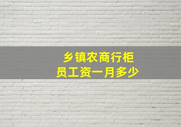 乡镇农商行柜员工资一月多少