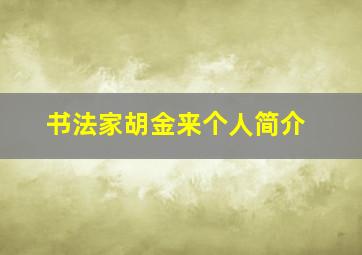 书法家胡金来个人简介