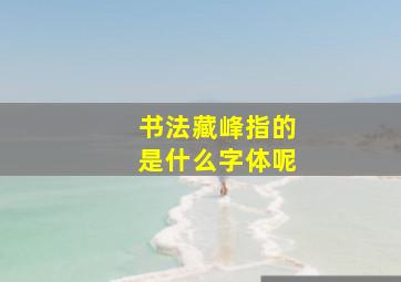 书法藏峰指的是什么字体呢