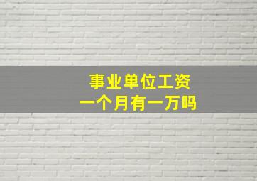 事业单位工资一个月有一万吗