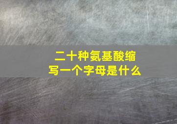 二十种氨基酸缩写一个字母是什么