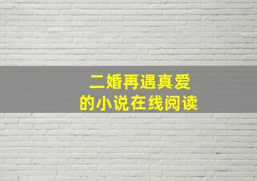 二婚再遇真爱的小说在线阅读