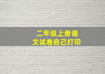 二年级上册语文试卷自己打印