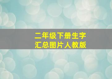 二年级下册生字汇总图片人教版