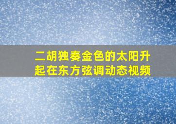 二胡独奏金色的太阳升起在东方弦调动态视频