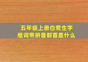 五年级上册白鹭生字组词带拼音部首是什么