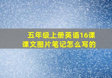 五年级上册英语16课课文图片笔记怎么写的