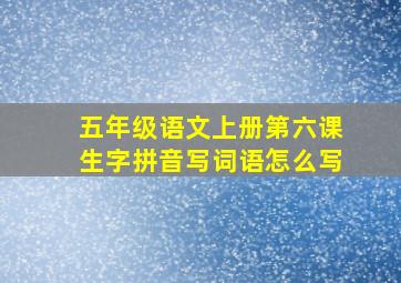 五年级语文上册第六课生字拼音写词语怎么写