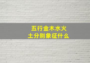 五行金木水火土分别象征什么