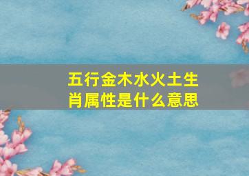 五行金木水火土生肖属性是什么意思