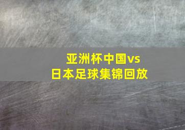 亚洲杯中国vs日本足球集锦回放