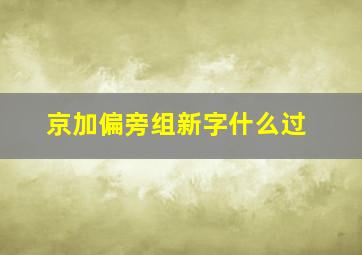 京加偏旁组新字什么过