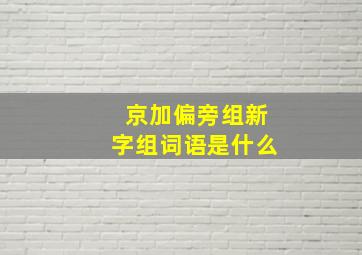 京加偏旁组新字组词语是什么