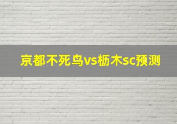 京都不死鸟vs枥木sc预测