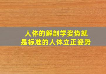 人体的解剖学姿势就是标准的人体立正姿势