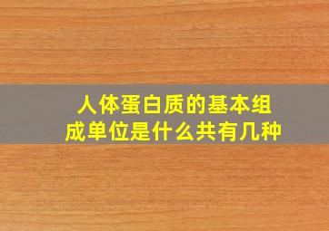 人体蛋白质的基本组成单位是什么共有几种