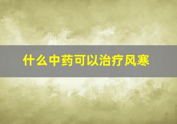 什么中药可以治疗风寒