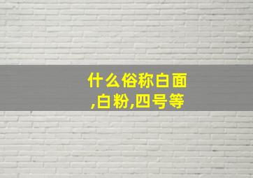 什么俗称白面,白粉,四号等