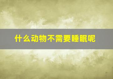 什么动物不需要睡眠呢