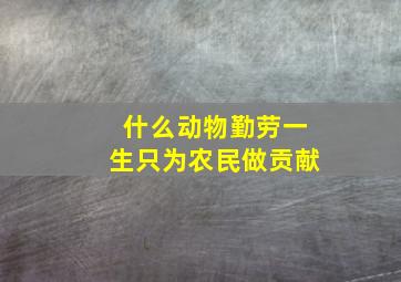 什么动物勤劳一生只为农民做贡献