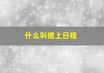 什么叫提上日程