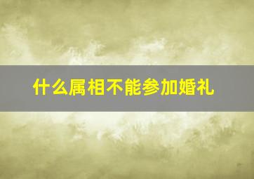 什么属相不能参加婚礼