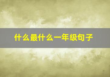 什么最什么一年级句子