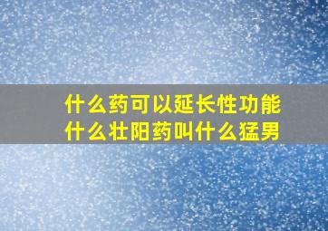 什么药可以延长性功能什么壮阳药叫什么猛男