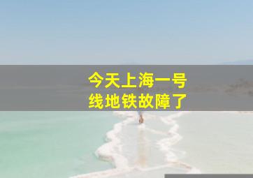 今天上海一号线地铁故障了