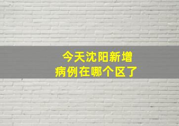 今天沈阳新增病例在哪个区了