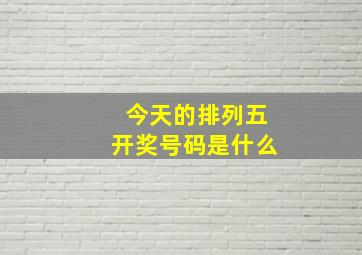 今天的排列五开奖号码是什么