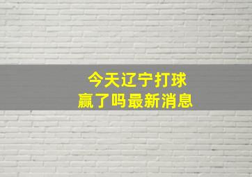 今天辽宁打球赢了吗最新消息