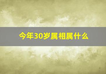 今年30岁属相属什么