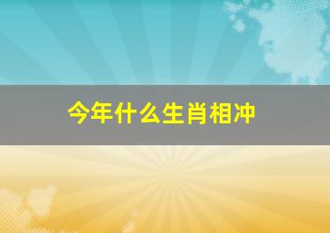 今年什么生肖相冲