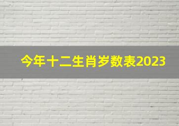 今年十二生肖岁数表2023