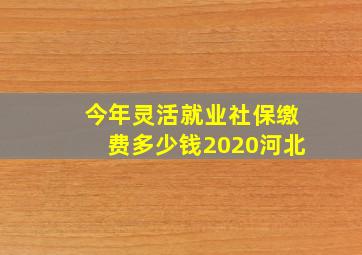 今年灵活就业社保缴费多少钱2020河北