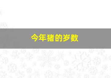 今年猪的岁数