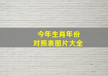 今年生肖年份对照表图片大全