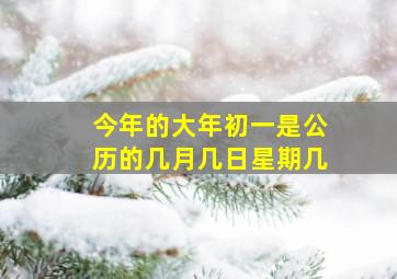 今年的大年初一是公历的几月几日星期几