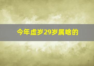 今年虚岁29岁属啥的